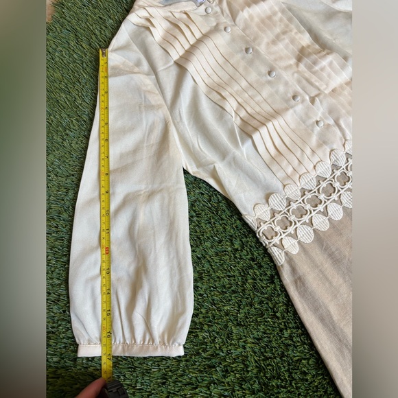 NWT ElegantCream and Tan Dress with Lace  Size S - Picture 11 of 15